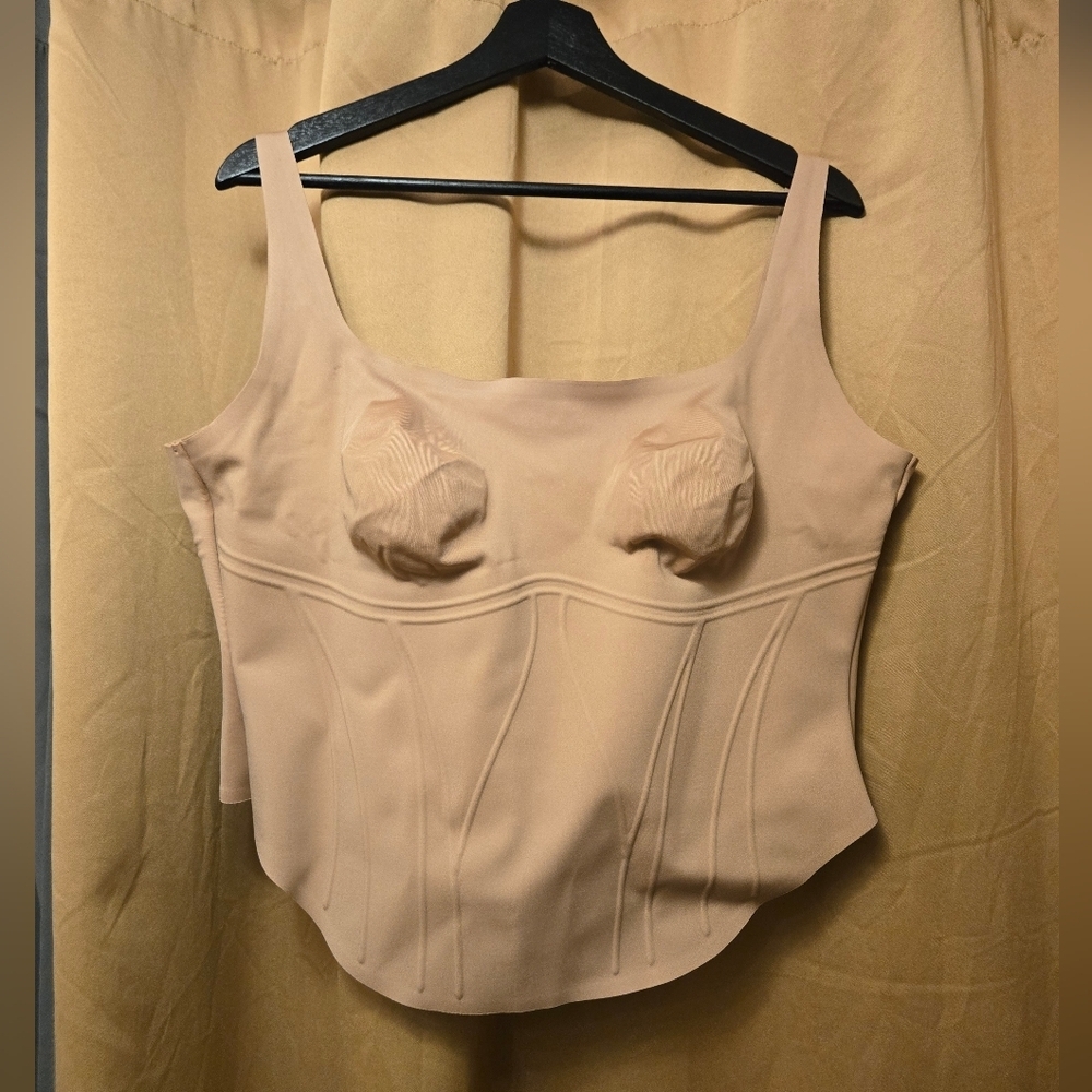New Skims 3x bonded long corset in sienna